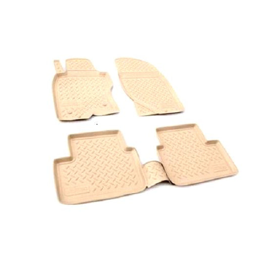 Set 4 covoare cauciuc stil tavita bej, dedicate pentru SKODA OCTAVIA II 2004->