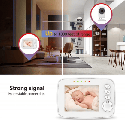 Sistem de Monitorizare Video si Audio Baby SuperCam idealStore, Ecran 3.2 inch, Comunicare Bidirectionala, Mod Eco, Cantece de Leagan, Monitor de Temparatura, Vedere Noctura, Rotire Orizontala/Verticala, Wireless