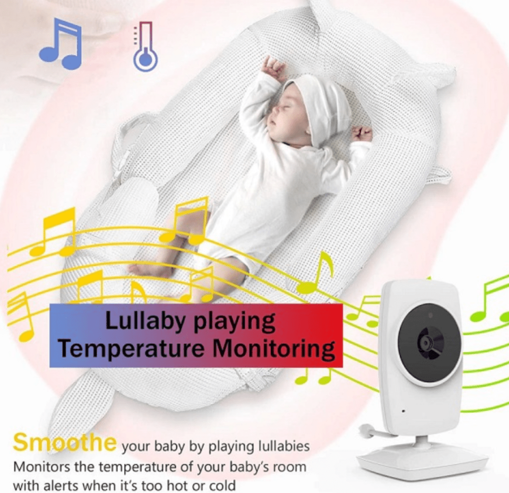 Sistem de Monitorizare Video si Audio Baby SuperCam idealStore, Ecran 3.2 inch, Comunicare Bidirectionala, Mod Eco, Cantece de Leagan, Monitor de Temparatura, Vedere Noctura, Rotire Orizontala/Verticala, Wireless