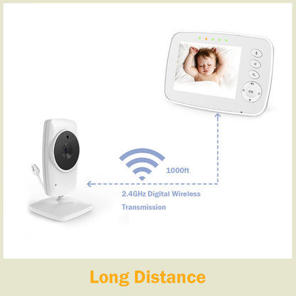 Sistem de Monitorizare Video si Audio Baby SuperCam idealStore, Ecran 3.2 inch, Comunicare Bidirectionala, Mod Eco, Cantece de Leagan, Monitor de Temparatura, Vedere Noctura, Rotire Orizontala/Verticala, Wireless