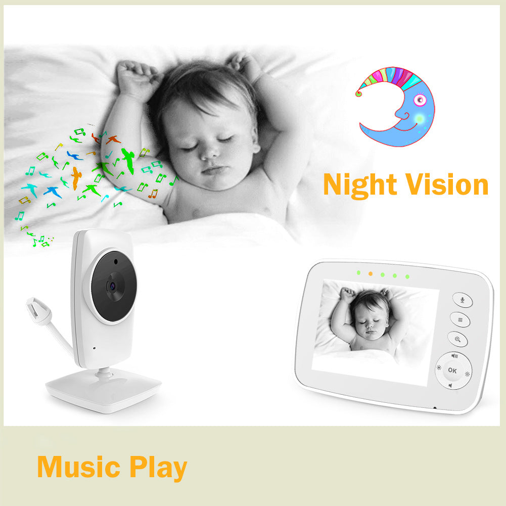Sistem de Monitorizare Video si Audio Baby SuperCam idealStore, Ecran 3.2 inch, Comunicare Bidirectionala, Mod Eco, Cantece de Leagan, Monitor de Temparatura, Vedere Noctura, Rotire Orizontala/Verticala, Wireless