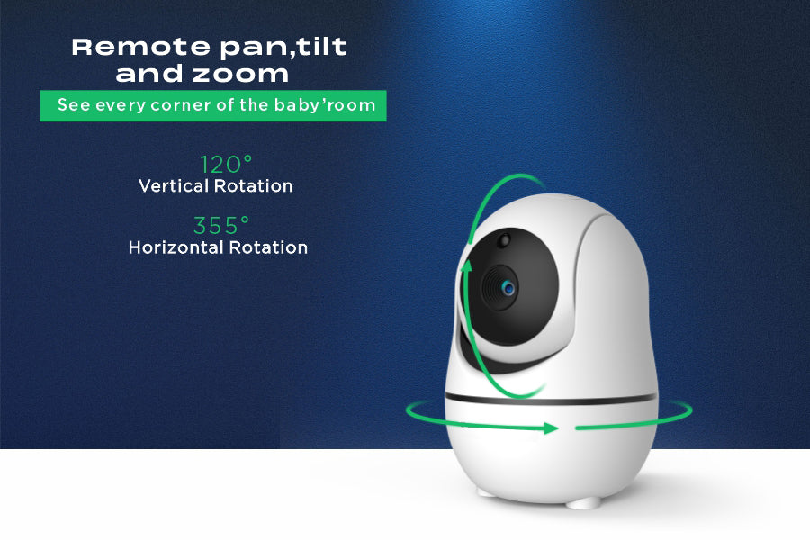 Baby Monitor ShineBaby IdealStore, Ecran HD de 7 inch, Monitorizare temperatura, Rotire Verticala si Orizontala, Vedere de inalta calitate pe timpul noptii, Cantece de leagan, Raza mare de actiune pana la 300m, Zoom 4X, Comunicare intre cele 2 dispozitive