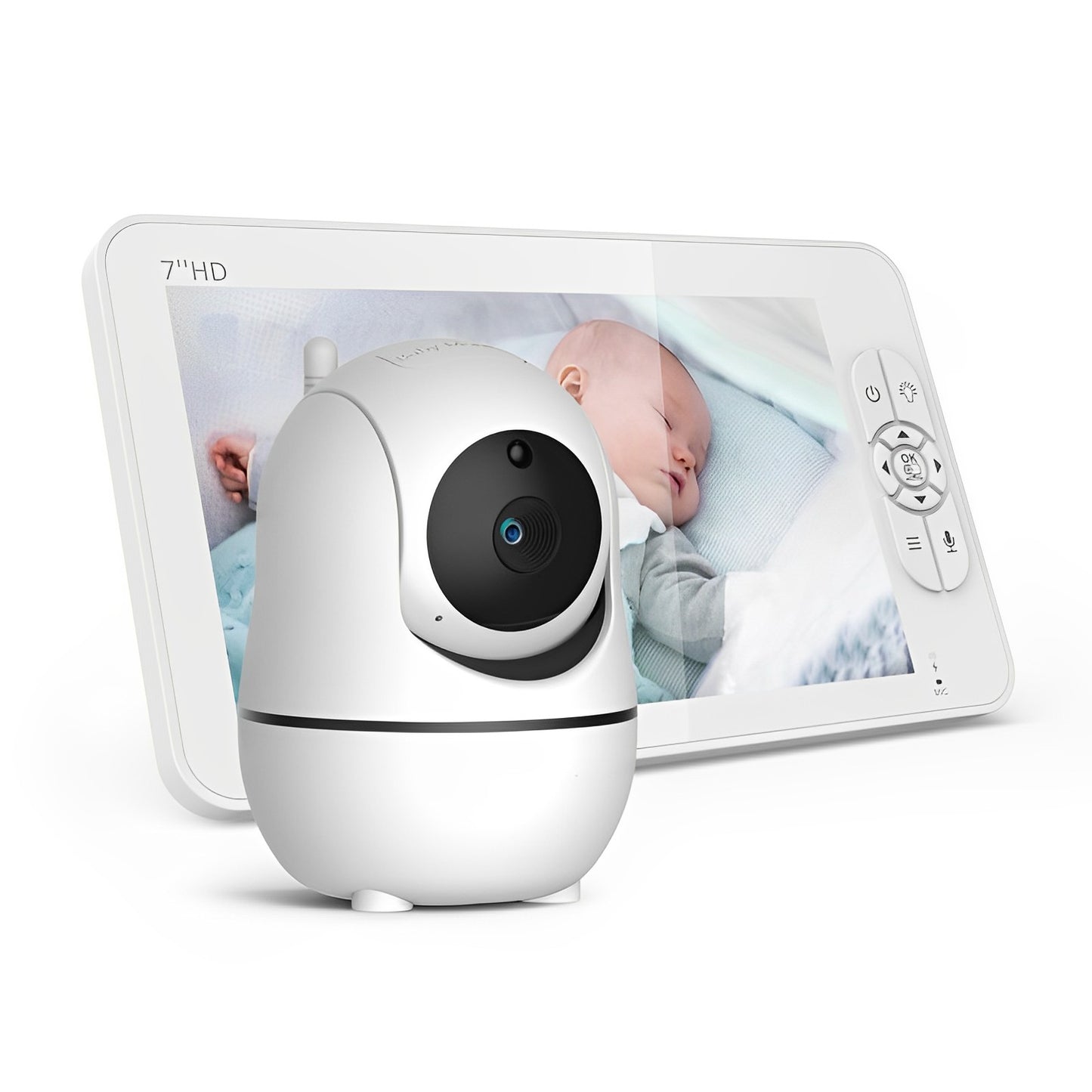 Baby Monitor ShineBaby IdealStore, Ecran HD de 7 inch, Monitorizare temperatura, Rotire Verticala si Orizontala, Vedere de inalta calitate pe timpul noptii, Cantece de leagan, Raza mare de actiune pana la 300m, Zoom 4X, Comunicare intre cele 2 dispozitive