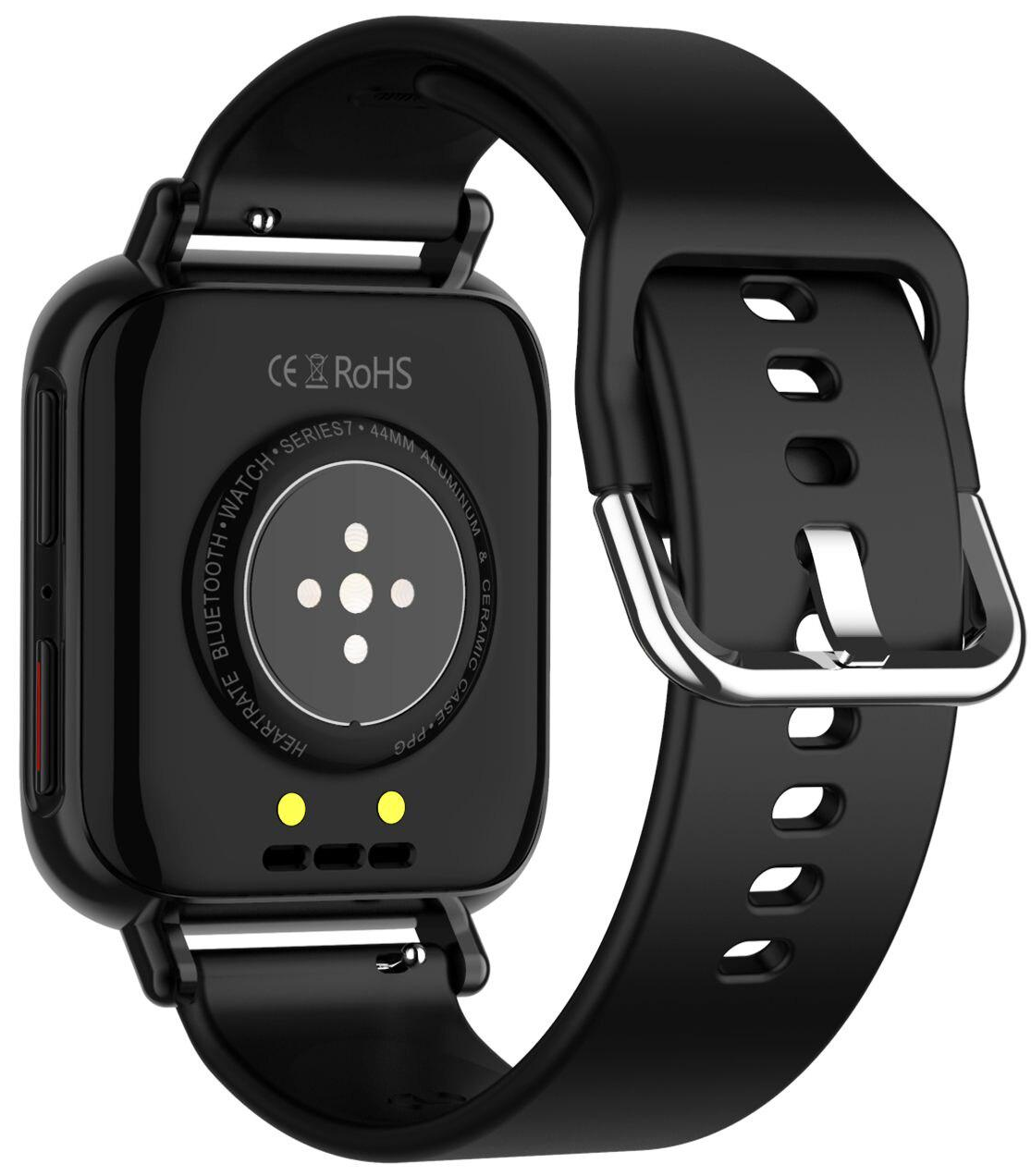 Ceas SmartWatch Qwath idealStore, Functie Apel Primit, Monitor de Somn, Monitor Ritm Cardiac, Tesiunea Arteriala, Tracker Fitness Ecran TFT 1.54 inch, Rezistent la Apa IP67, Compatibil iOS si Android, Negru Silicon