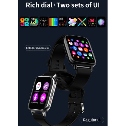 Ceas SmartWatch Qwath idealStore, Functie Apel Primit, Monitor de Somn, Monitor Ritm Cardiac, Tesiunea Arteriala, Tracker Fitness Ecran TFT 1.54 inch, Rezistent la Apa IP67, Compatibil iOS si Android, Negru Silicon
