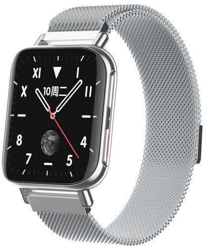 Ceas SmartWatch Qwath idealStore, Functie Apel Primit, Monitor de Somn, Monitor Ritm Cardiac, Tesiunea Arteriala, Tracker Fitness Ecran TFT 1.54 inch, Rezistent la Apa IP67, Compatibil iOS si Android, Argintiu