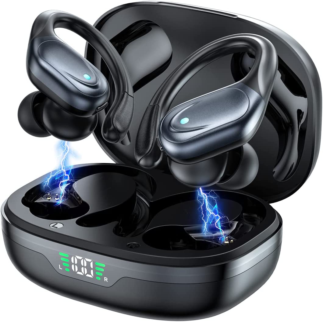 Casti Wireless Smart idealSTORE, Afisaj Digital Smart LED, Active Noise Cancelling, Auto Reconnect, Bluetooth 5.1, Autonomie 60 Ore, IPX6, Incarcare Rapida USB-C, Microfon Incorporat CVC, 3 Dimensiuni de Varfuri, Cutie cu Afisaj Dual LED, Dark Edition