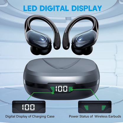 Casti Wireless Smart idealSTORE, Afisaj Digital Smart LED, Active Noise Cancelling, Auto Reconnect, Bluetooth 5.1, Autonomie 60 Ore, IPX6, Incarcare Rapida USB-C, Microfon Incorporat CVC, 3 Dimensiuni de Varfuri, Cutie cu Afisaj Dual LED, Dark Edition