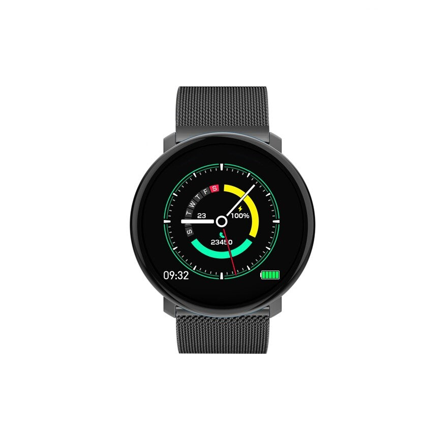 SmartWatch COLSlim Max31, Ecran Tactil de 1.3 inch, Monitorizare ritm cardiac, Tensiune arteriala, Somn, Pedometru, Control calorii, Sedentarism, Notificari apeluri/mesaje, Compatibilitate Android/iOS, Grad de protectie IP67, Metalic Negru
