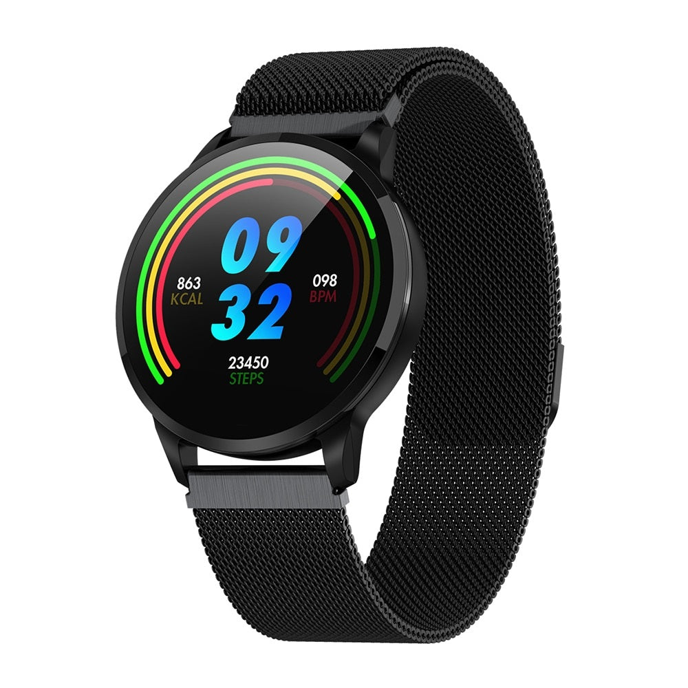 SmartWatch COLSlim Max31, Ecran Tactil de 1.3 inch, Monitorizare ritm cardiac, Tensiune arteriala, Somn, Pedometru, Control calorii, Sedentarism, Notificari apeluri/mesaje, Compatibilitate Android/iOS, Grad de protectie IP67, Metalic Negru