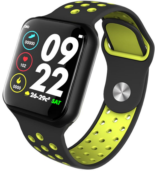 Ceas SmartWatch FORCE Sport8, Display TFT 1.3 inch, Monitorizarea frecventei cardiace si a somnului, Senzor si pedometru 3D pentru a masura pasii, caloriile arse, Functie Anti-Lost, Compatibilitate Andoid/iOS, Negru-Verde