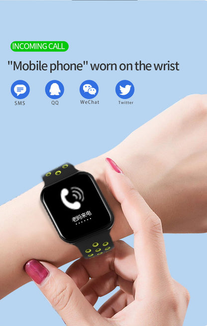 Ceas SmartWatch FORCE Sport8, Display TFT 1.3 inch, Monitorizarea frecventei cardiace si a somnului, Senzor si pedometru 3D pentru a masura pasii, caloriile arse, Functie Anti-Lost, Compatibilitate Andoid/iOS, Negru-Verde