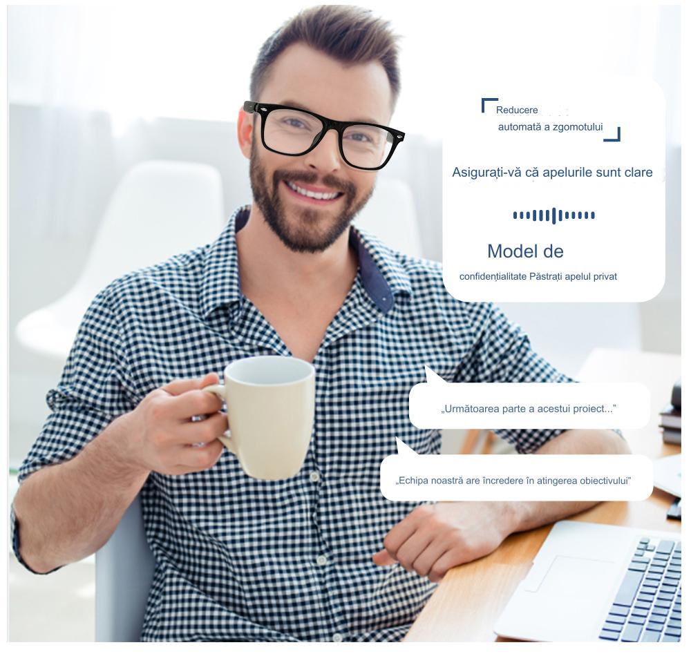 Ochelari inteligenti idealSTORE smartGlasses, conectare Bluetooth, Preluare Apel, Microfon, Ascultare Muzica, Difuzoare incorporate, Sunet Stereo, Sunet Notificari, Lentile Cu Protectie UV Negre, Rezistent la Apa