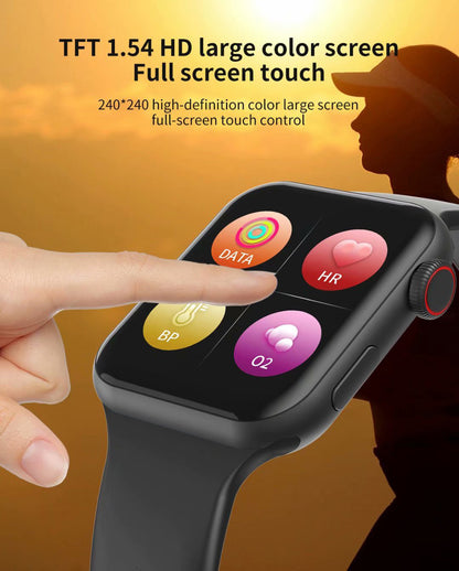 Ceas SmartWatch inteligent WEAR Health Media, Display IPS 1.54 inch, Frecventa cardiaca, ECG, Control pasi, Cronometru, Alarma, Monitorizarea somnului, Memento sedentar, Functie Anti-lost, Asistenta GPS, Bratara silicon black