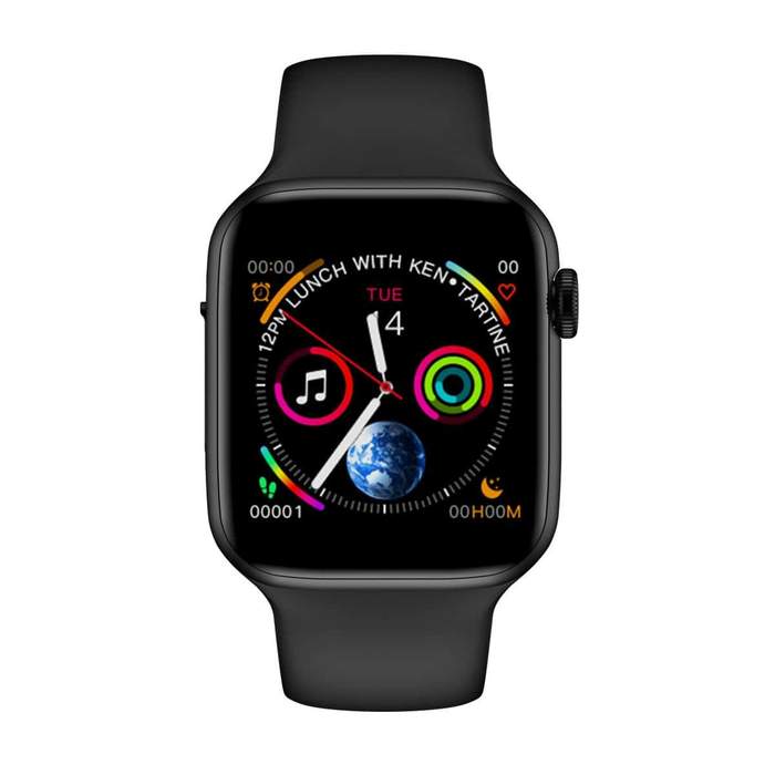 Ceas SmartWatch inteligent WEAR Health Media, Display IPS 1.54 inch, Frecventa cardiaca, ECG, Control pasi, Cronometru, Alarma, Monitorizarea somnului, Memento sedentar, Functie Anti-lost, Asistenta GPS, Bratara silicon black