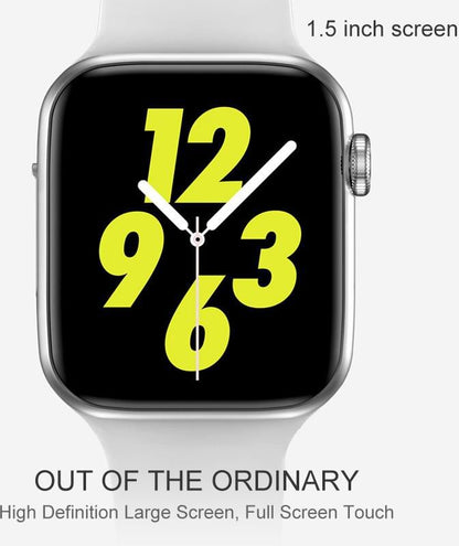 Ceas SmartWatch inteligent WEAR Health Media, Display IPS 1.54 inch, Frecventa cardiaca, ECG, Control pasi, Cronometru, Alarma, Monitorizarea somnului, Memento sedentar, Functie Anti-lost, Asistenta GPS, Bratara silicon white