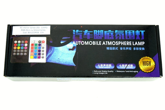 Kit interior LED 12 SMD RGB cu telecomanda - 22cm
