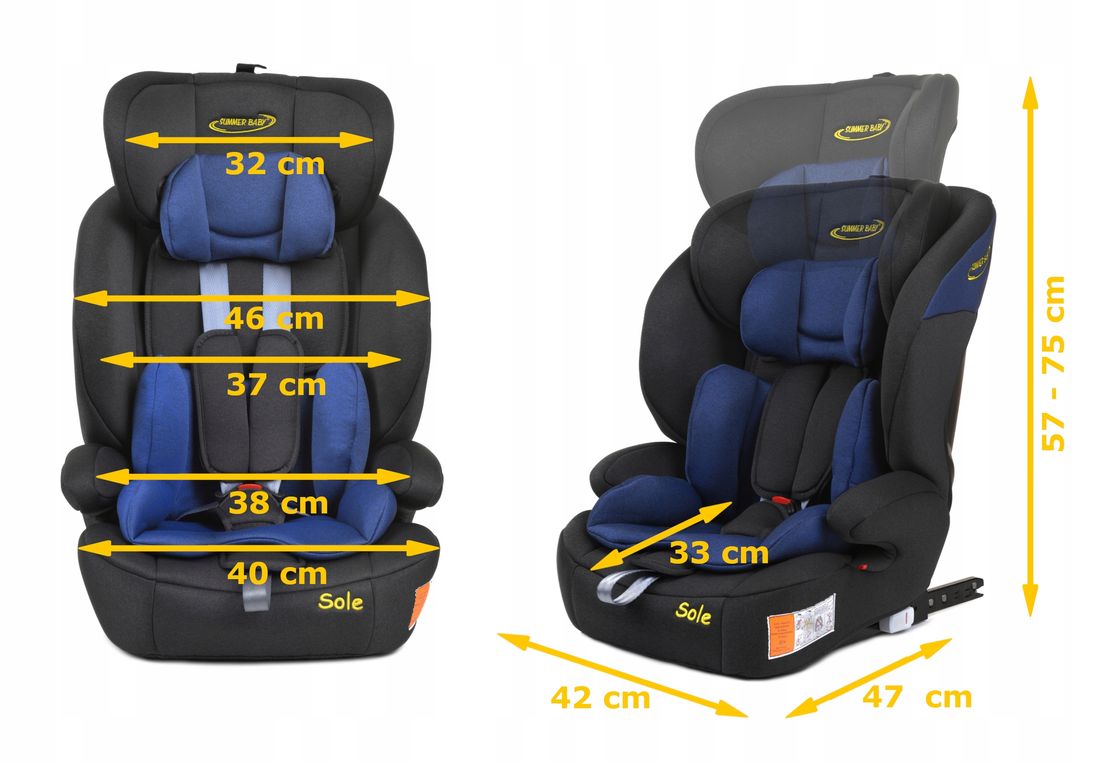 Scaun Auto Profesional Dedicat Pentru Copil Baby Jolie SOLE IDl Collection, Tehnologie Isofix, Grupa Greutate 9-36 Kg, Centuri de Siguranta In 5 Puncte, Reglarea Inaltimii Tetierei, Albastru