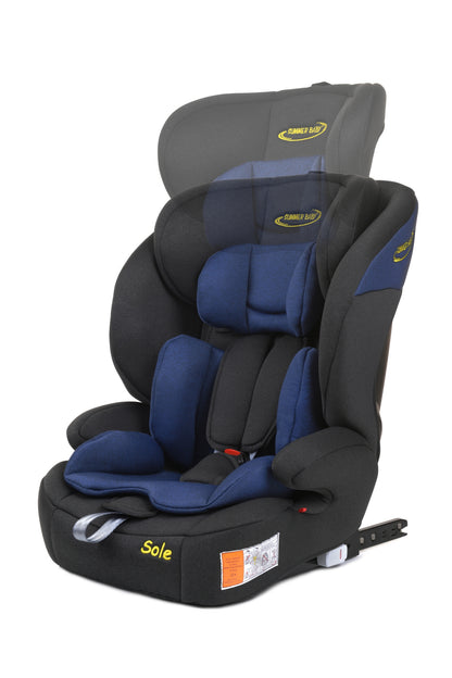 Scaun Auto Profesional Dedicat Pentru Copil Baby Jolie SOLE IDl Collection, Tehnologie Isofix, Grupa Greutate 9-36 Kg, Centuri de Siguranta In 5 Puncte, Reglarea Inaltimii Tetierei, Albastru