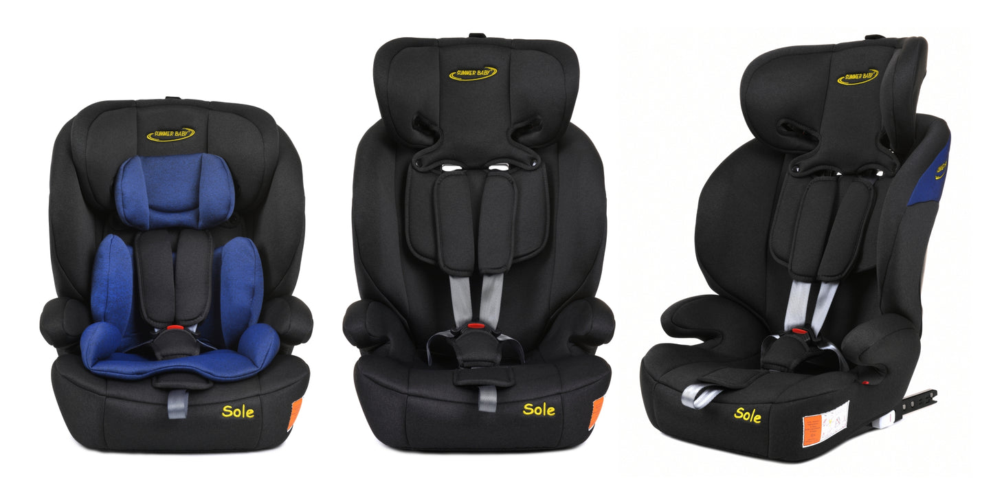 Scaun Auto Profesional Dedicat Pentru Copil Baby Jolie SOLE IDl Collection, Tehnologie Isofix, Grupa Greutate 9-36 Kg, Centuri de Siguranta In 5 Puncte, Reglarea Inaltimii Tetierei, Albastru