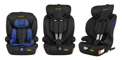 Scaun Auto Profesional Dedicat Pentru Copil Baby Jolie SOLE IDl Collection, Tehnologie Isofix, Grupa Greutate 9-36 Kg, Centuri de Siguranta In 5 Puncte, Reglarea Inaltimii Tetierei, Albastru