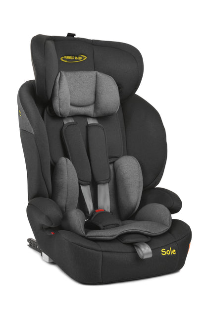 Scaun Auto Profesional Dedicat Pentru Copil Baby Jolie SOLE IDl Collection, Tehnologie Isofix, Grupa Greutate 9-36 Kg, Centuri de Siguranta In 5 Puncte, Reglarea Inaltimii Tetierei, Gri