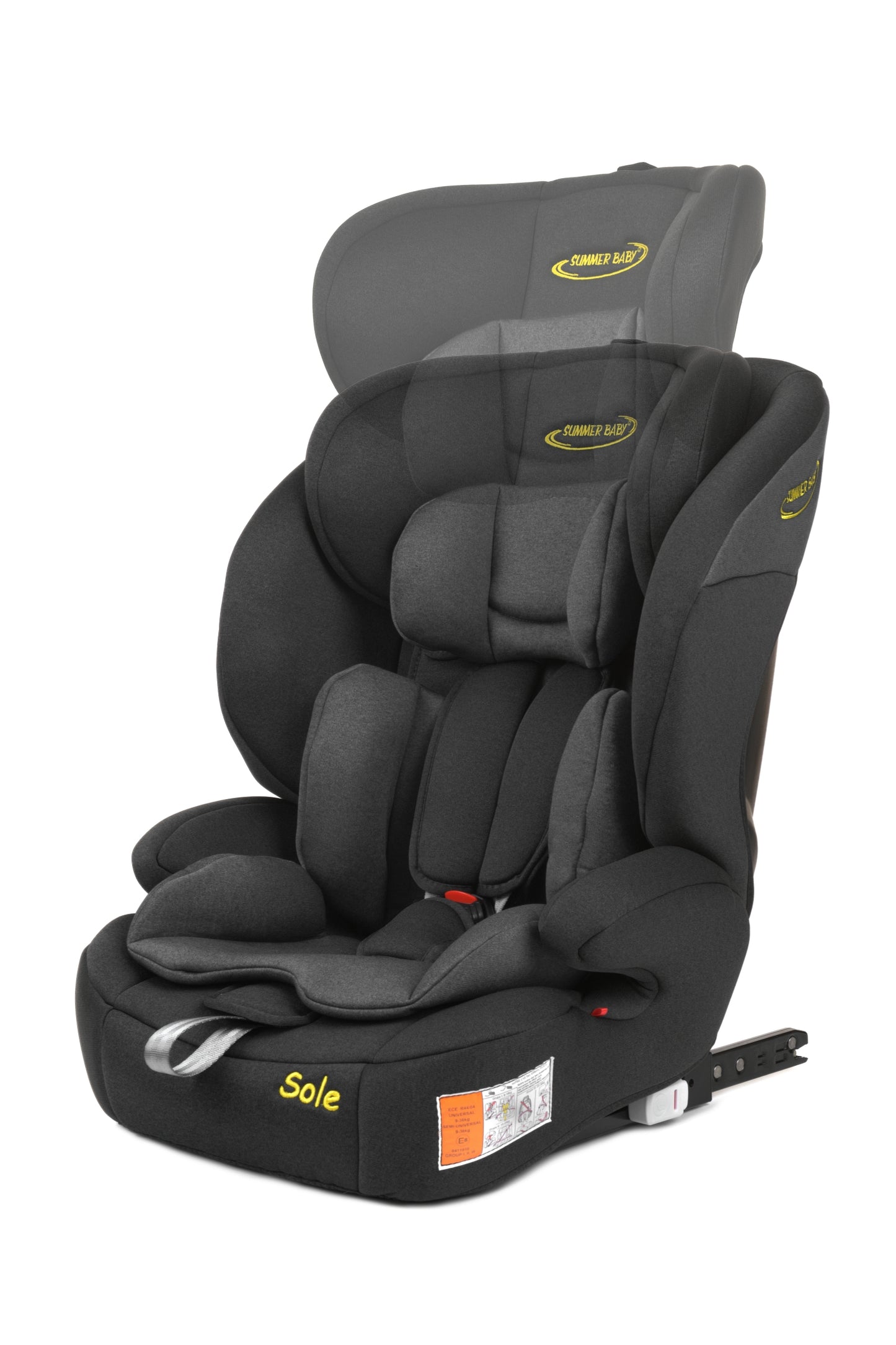 Scaun Auto Profesional Dedicat Pentru Copil Baby Jolie SOLE IDl Collection, Tehnologie Isofix, Grupa Greutate 9-36 Kg, Centuri de Siguranta In 5 Puncte, Reglarea Inaltimii Tetierei, Gri
