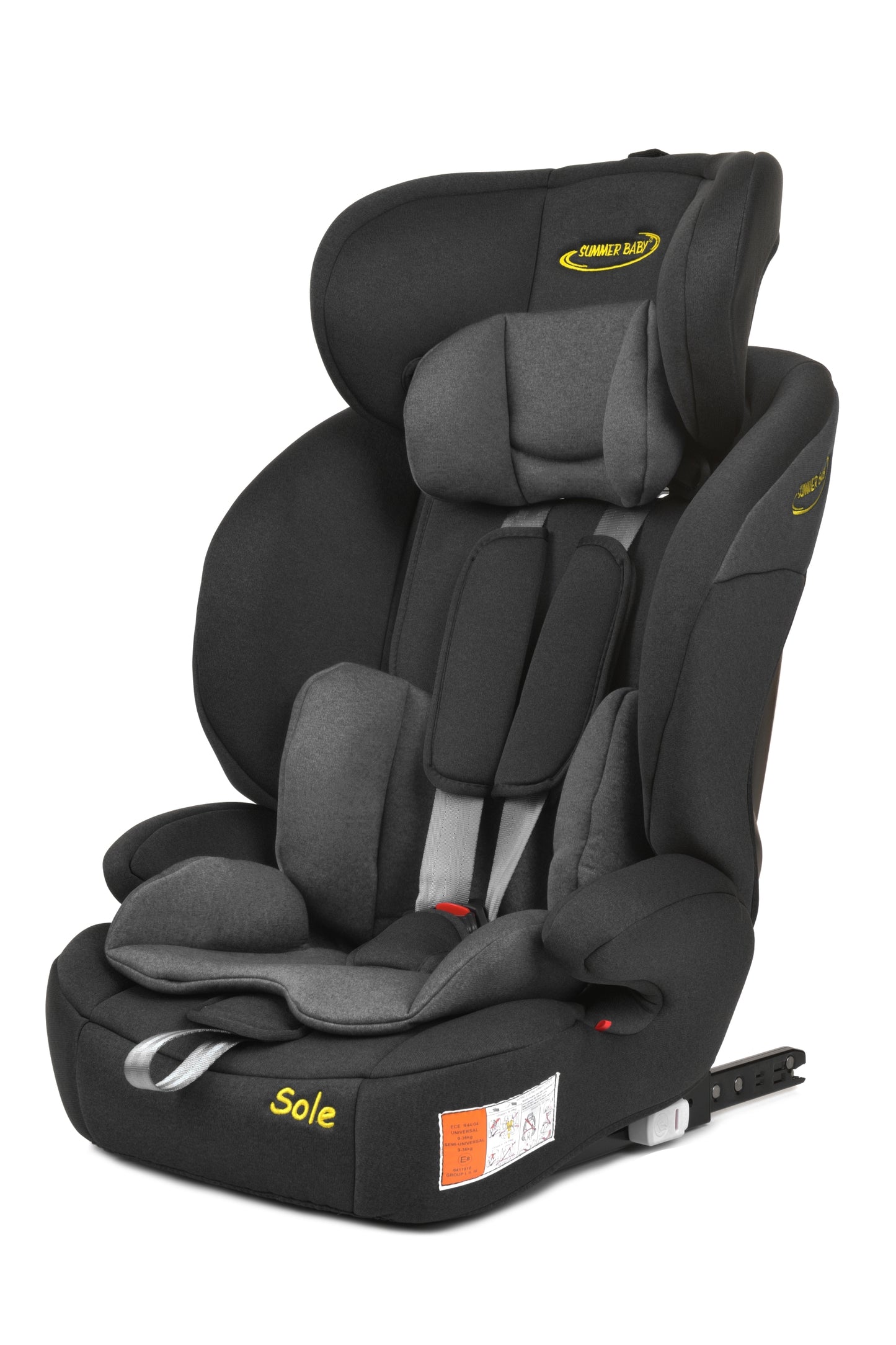 Scaun Auto Profesional Dedicat Pentru Copil Baby Jolie SOLE IDl Collection, Tehnologie Isofix, Grupa Greutate 9-36 Kg, Centuri de Siguranta In 5 Puncte, Reglarea Inaltimii Tetierei, Gri