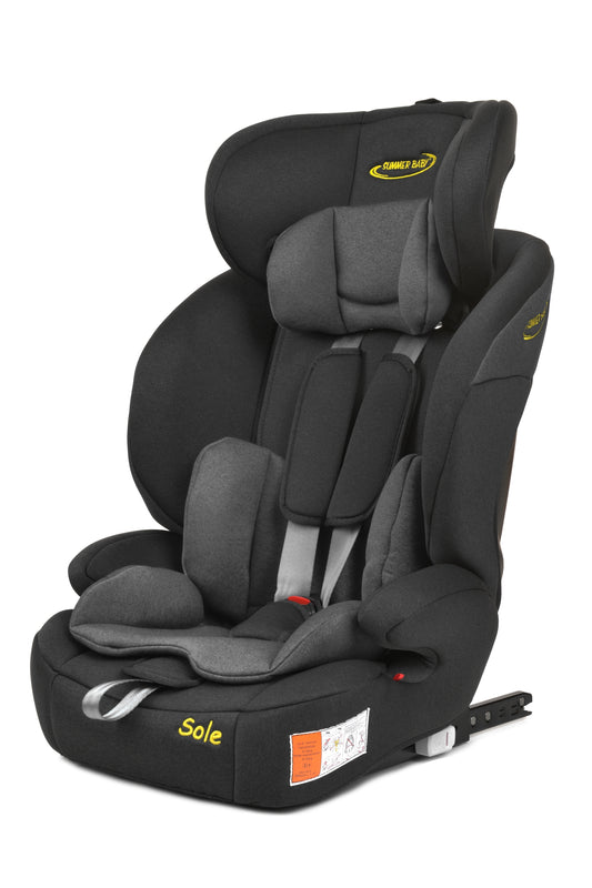 Scaun Auto Profesional Dedicat Pentru Copil Baby Jolie SOLE IDl Collection, Tehnologie Isofix, Grupa Greutate 9-36 Kg, Centuri de Siguranta In 5 Puncte, Reglarea Inaltimii Tetierei, Gri