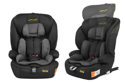 Scaun Auto Profesional Dedicat Pentru Copil Baby Jolie SOLE IDl Collection, Tehnologie Isofix, Grupa Greutate 9-36 Kg, Centuri de Siguranta In 5 Puncte, Reglarea Inaltimii Tetierei, Gri