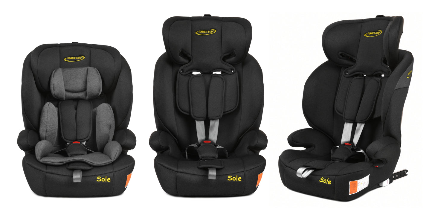 Scaun Auto Profesional Dedicat Pentru Copil Baby Jolie SOLE IDl Collection, Tehnologie Isofix, Grupa Greutate 9-36 Kg, Centuri de Siguranta In 5 Puncte, Reglarea Inaltimii Tetierei, Gri