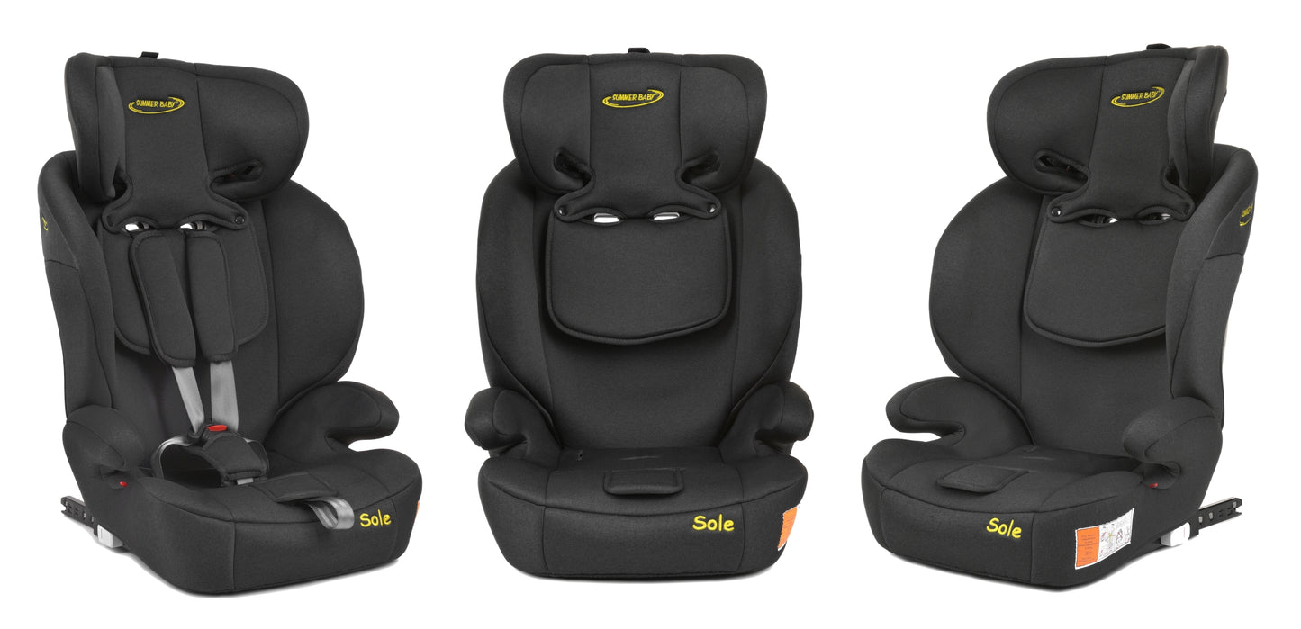 Scaun Auto Profesional Dedicat Pentru Copil Baby Jolie SOLE IDl Collection, Tehnologie Isofix, Grupa Greutate 9-36 Kg, Centuri de Siguranta In 5 Puncte, Reglarea Inaltimii Tetierei, Gri
