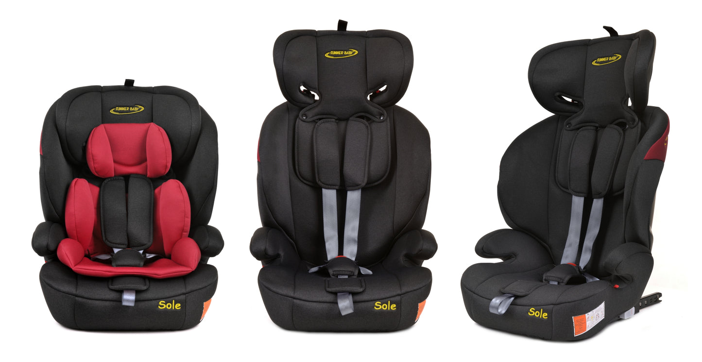 Scaun Auto Profesional Dedicat Pentru Copil Baby Jolie SOLE IDl Collection, Tehnologie Isofix, Grupa Greutate 9-36 Kg, Centuri de Siguranta In 5 Puncte, Reglarea Inaltimii Tetierei, Rosu