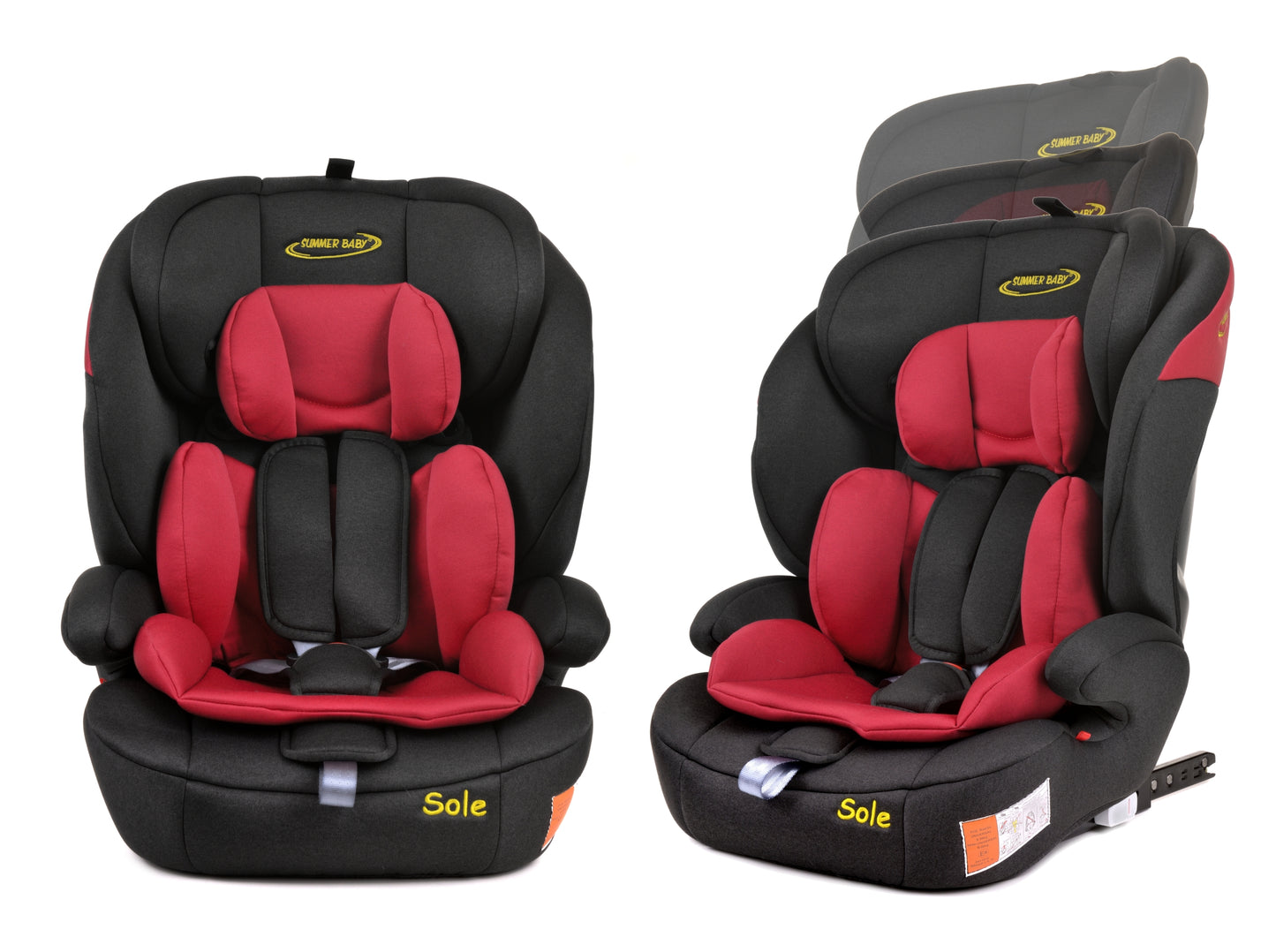 Scaun Auto Profesional Dedicat Pentru Copil Baby Jolie SOLE IDl Collection, Tehnologie Isofix, Grupa Greutate 9-36 Kg, Centuri de Siguranta In 5 Puncte, Reglarea Inaltimii Tetierei, Rosu