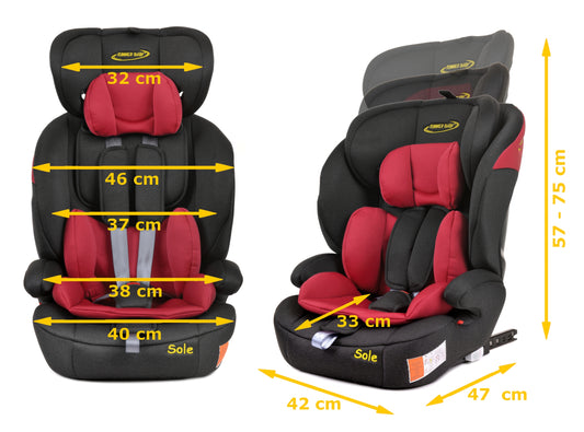 Scaun Auto Profesional Dedicat Pentru Copil Baby Jolie SOLE IDl Collection, Tehnologie Isofix, Grupa Greutate 9-36 Kg, Centuri de Siguranta In 5 Puncte, Reglarea Inaltimii Tetierei, Rosu