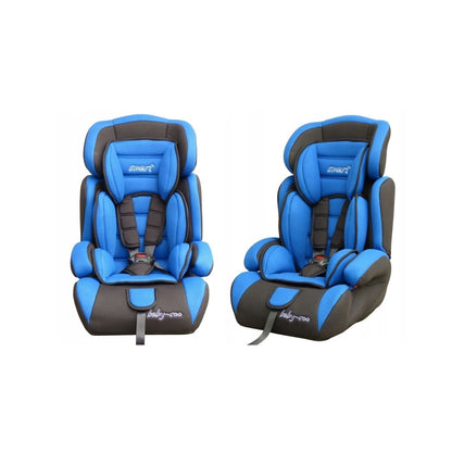 Scaun auto PROFESIONAL pentru copil Smart Junior Safe Rider, Model 2019, Pentru 3 grupe de greutate intre 9-36 kg,, Culoare Negru-Albastru, ce asigura maximul de siguranta si confort pentru copilul dumneavoastra, ideal pentru calatorii