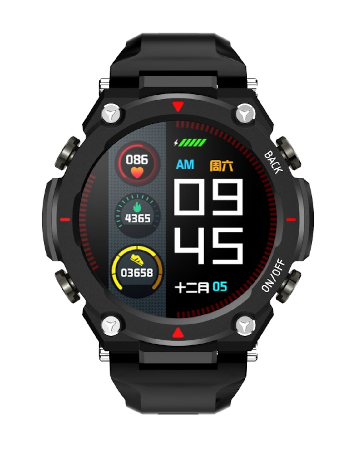 Smartwatch Star Black Idealstore, Ecran de 1,32 inch HD 360x360 Ecran tactil, rezistent la apa IP68 cu monitorizarea ritmului cardiac, functie de apel Bluetooth si microfon incorporat - Negru