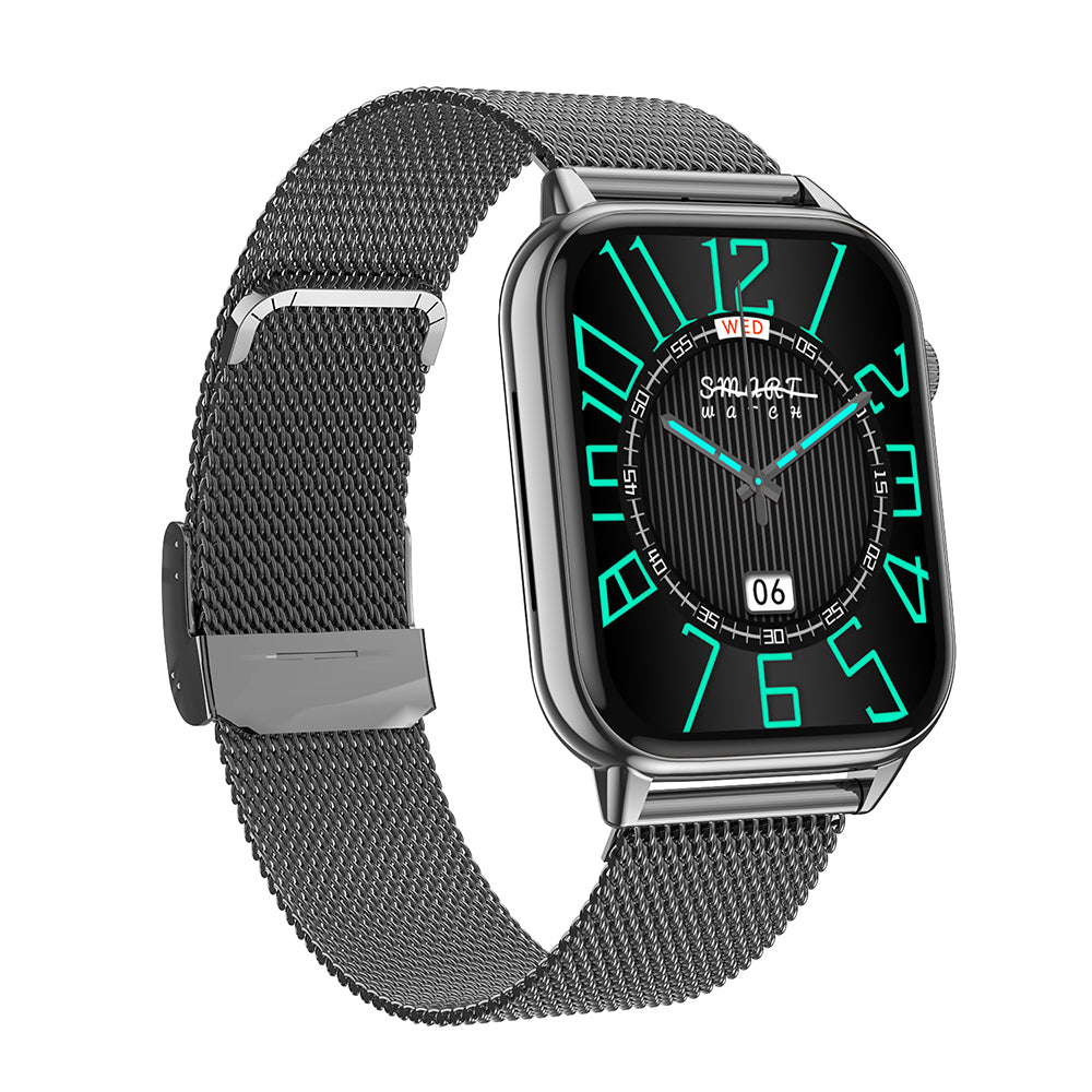 Ceas Smartwatch Star Collection IdealStore, Ecran Tactil 1.85 inch, NFC, Preluare Apeluri si Mesaje Bluetooth, Monitorizare Ritm Cardiac si Somn, Difuzor si Microfon incorporat, IP67, Alarma, Android-IOS, Black Metal
