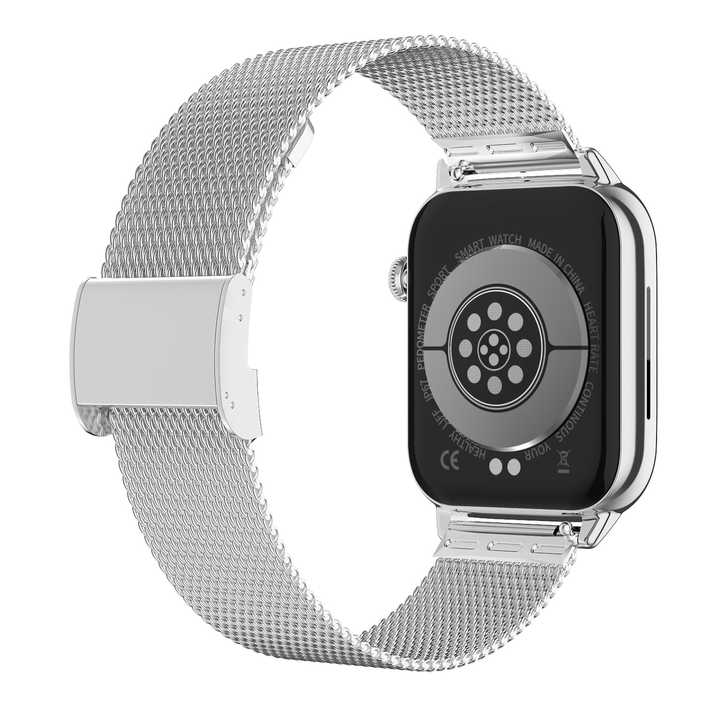 Ceas Smartwatch Star Collection IdealStore, Ecran Tactil 1.85 inch, NFC, Preluare Apeluri si Mesaje Bluetooth, Monitorizare Ritm Cardiac si Somn, Difuzor si Microfon incorporat, IP67, Alarma, Android-IOS, Metal Silver