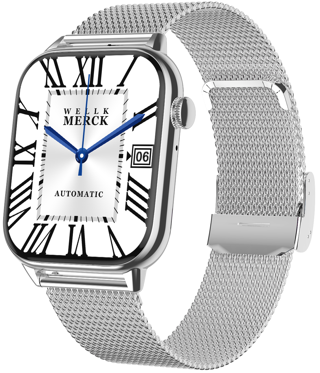 Ceas Smartwatch Star Collection IdealStore, Ecran Tactil 1.85 inch, NFC, Preluare Apeluri si Mesaje Bluetooth, Monitorizare Ritm Cardiac si Somn, Difuzor si Microfon incorporat, IP67, Alarma, Android-IOS, Metal Silver