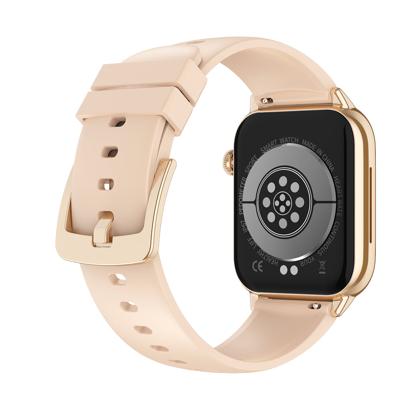 Ceas Smartwatch Star Collection IdealStore, Ecran Tactil 1.85 inch, NFC, Preluare Apeluri si Mesaje Bluetooth, Monitorizare Ritm Cardiac si Somn, Difuzor si Microfon incorporat, IP67, Alarma, Android-IOS, Gold Silicon