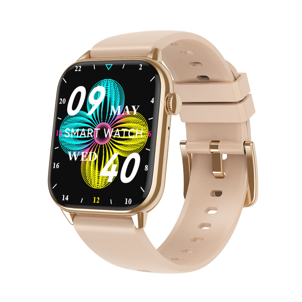 Ceas Smartwatch Star Collection IdealStore, Ecran Tactil 1.85 inch, NFC, Preluare Apeluri si Mesaje Bluetooth, Monitorizare Ritm Cardiac si Somn, Difuzor si Microfon incorporat, IP67, Alarma, Android-IOS, Gold Silicon