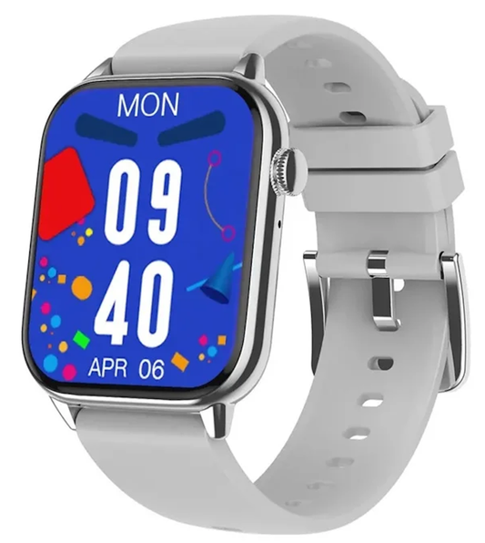 Ceas Smartwatch Star Collection IdealStore, Ecran Tactil 1.85 inch, NFC, Preluare Apeluri si Mesaje Bluetooth, Monitorizare Ritm Cardiac si Somn, Difuzor si Microfon incorporat, IP67, Alarma, Android-IOS, Silicon Gri