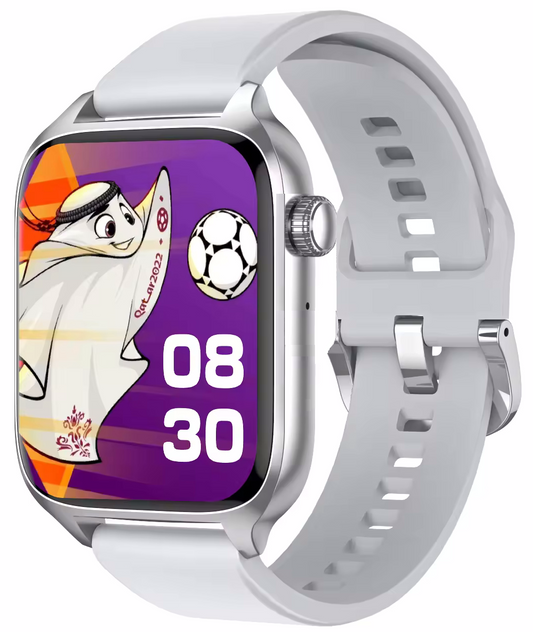 Ceas Smartwatch Star Collection IdealStore, Ecran Tactil 1.85 inch, NFC, Preluare Apeluri si Mesaje Bluetooth, Monitorizare Ritm Cardiac si Somn, Difuzor si Microfon incorporat, IP67, Alarma, Android-IOS, Silicon Gri