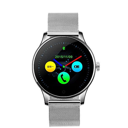Ceas Smartwach Steel 88 plus, 2018, curea metalica, design elegant, G-senzor, Monitorizare bataile inimii, Android/Ios, Pedometru, Monitorizare Somn, Agenda, Culoare silver