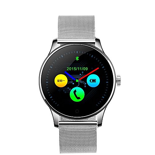 Ceas Smartwach Steel 88 plus, 2018, curea metalica, design elegant, G-senzor, Monitorizare bataile inimii, Android/Ios, Pedometru, Monitorizare Somn, Agenda, Culoare silver
