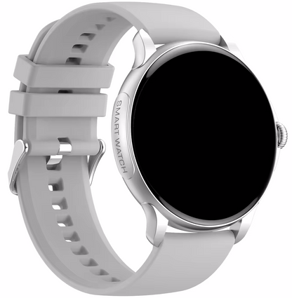 Ceas Smartwatch idealSTORE STMone, Apel Bluetooth, Asistent Vocal, Ecran AMOLED, 100+ Moduri Sport, Aplicatie Menstruala, Management Somn, Monitorizare Sanatate, Ritm Cardiac, Oxigen, NFC, Bratara Silicon Gri