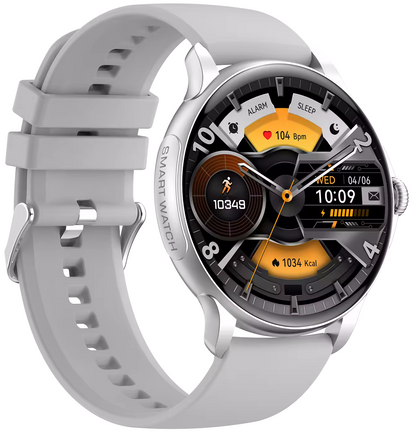 Ceas Smartwatch idealSTORE STMone, Apel Bluetooth, Asistent Vocal, Ecran AMOLED, 100+ Moduri Sport, Aplicatie Menstruala, Management Somn, Monitorizare Sanatate, Ritm Cardiac, Oxigen, NFC, Bratara Silicon Gri