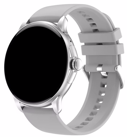 Ceas Smartwatch idealSTORE STMone, Apel Bluetooth, Asistent Vocal, Ecran AMOLED, 100+ Moduri Sport, Aplicatie Menstruala, Management Somn, Monitorizare Sanatate, Ritm Cardiac, Oxigen, NFC, Bratara Silicon Gri