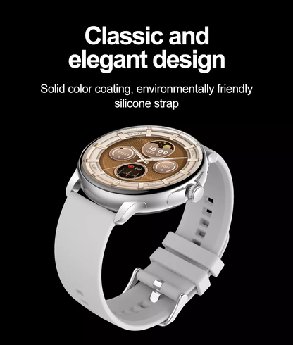 Ceas Smartwatch idealSTORE STMone, Apel Bluetooth, Asistent Vocal, Ecran AMOLED, 100+ Moduri Sport, Aplicatie Menstruala, Management Somn, Monitorizare Sanatate, Ritm Cardiac, Oxigen, NFC, Bratara Silicon Gri